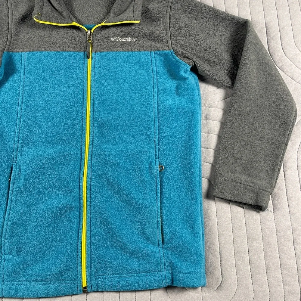 Columbia Steens Mountain II Fleece Jacket Boys Size Large Blue Gray Full Zip